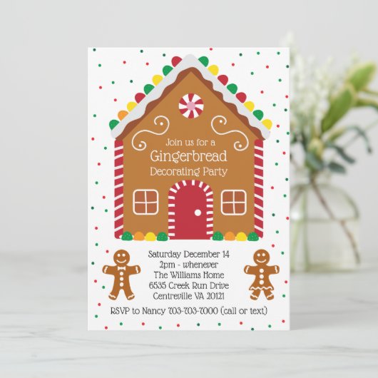 Gingerbrood Koekjesfeestdag Droog Partij Kaart (Staand voorkant)