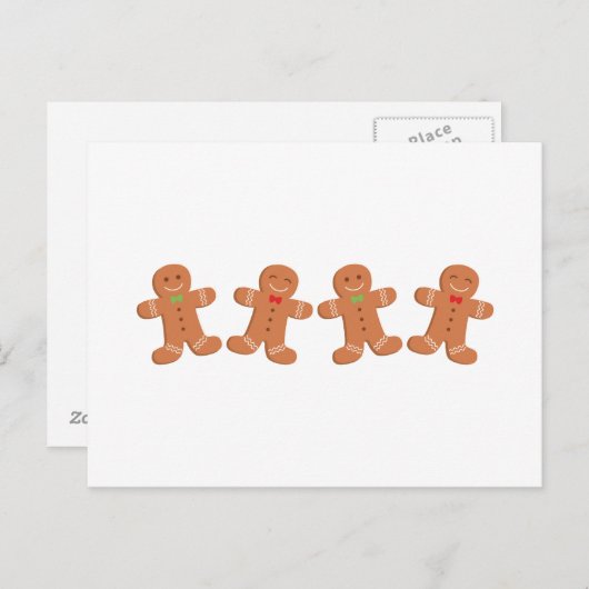 Gingerbrood Koekjesgrens Briefkaart (Voorkant / Achterkant)