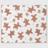 Gingerbrood koekjespatroon cadeaupapier (Vlak)
