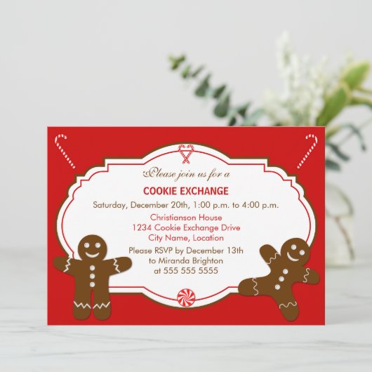 Gingerbrood Koekjeswisselaar Kaart (Staand voorkant)