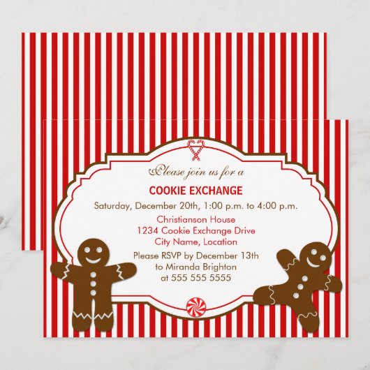 Gingerbrood Koekjeswisselaar Kaart (Voorkant / Achterkant)