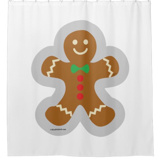 Gingerbrood maakt de engel in de sneeuw douchegordijn (Voorkant)