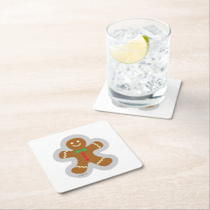 Gingerbrood maakt de engel in de sneeuw kartonnen onderzetters
