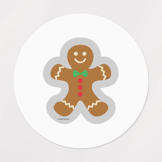 Gingerbrood maakt de engel in de sneeuw labels (Design 1)