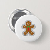 Gingerbrood maakt de engel in de sneeuw ronde button 5,7 cm (Voorkant /achterkant)