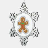 Gingerbrood maakt de engel in de sneeuw tin sneeuwvlok ornament (Rechts)