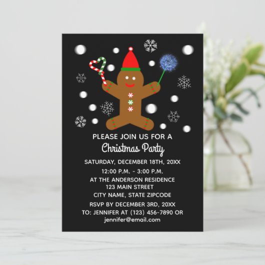 Gingerbrood Man #2-2 Uitnodigingskaart Save The Date (Staand voorkant)