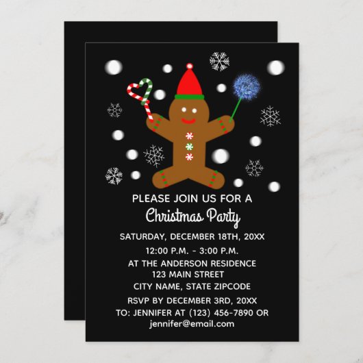 Gingerbrood Man #2-2 Uitnodigingskaart Save The Date (Voorkant / Achterkant)