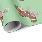 Gingerbrood Man Anatomie Wrapping Paper Cadeaupapier (Rol Hoek)