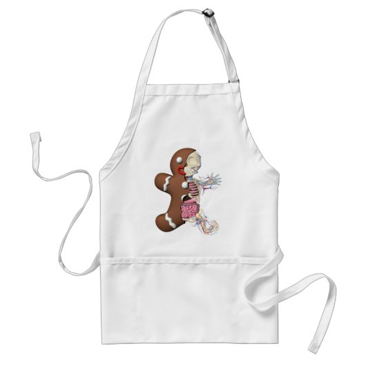 Gingerbrood Man Anatomy Apron Standaard Schort (Voorkant)