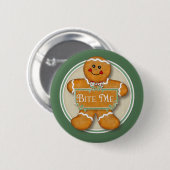 Gingerbrood Man - Bite me Ronde Button 5,7 Cm (Voorkant /achterkant)
