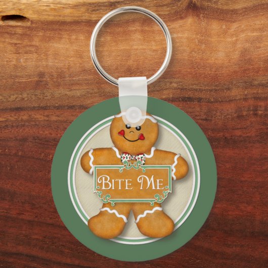 Gingerbrood Man - Bite me Sleutelhanger (Voorkant)