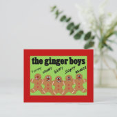 Gingerbrood Man Boy Band "The Ginger Boys" Briefkaart (Staand voorkant)