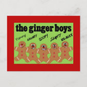 Gingerbrood Man Boy Band "The Ginger Boys" Briefkaart (Voorkant)
