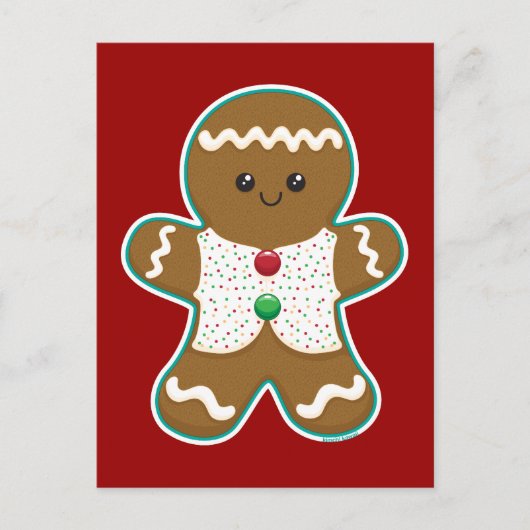 Gingerbrood Man Briefkaart (Voorkant)