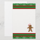 Gingerbrood Man Briefpapier (Voorkant / Achterkant)