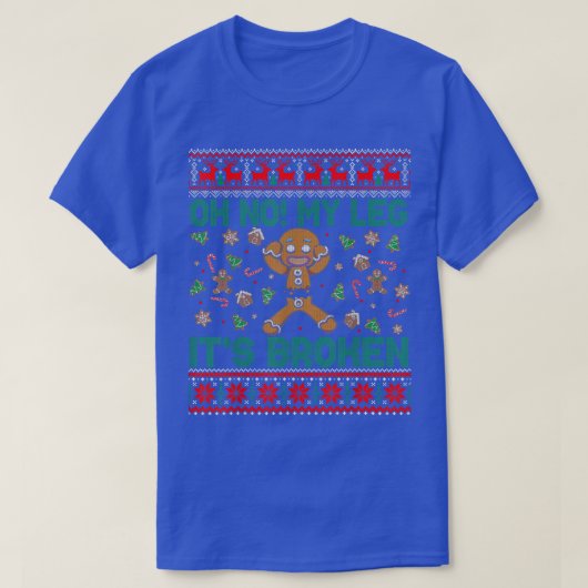 Gingerbrood Man Broken Kerstkoekje Baking Tea T-shirt (Design voorkant)