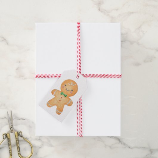 Gingerbrood Man Cadeaulabel (Met Touw)