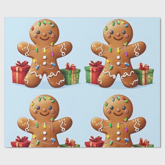 Gingerbrood Man Cadeaupapier (Vlak)