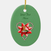 Gingerbrood Man Candy Cane Heart Holiday Ornament (Voorkant)