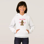 Gingerbrood Man Candy Cane Holiday Hoodie (Voorkant volledig)