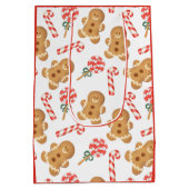 Gingerbrood Man Candy Cane Lollipop Medium Cadeauzakje (Achterkant)