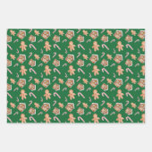 Gingerbrood man candycane vakantie schattig rood g inpakpapier vel (Voorkant 2)