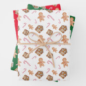 Gingerbrood man candycane vakantie schattig rood g inpakpapier vel (In situ)