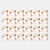 Gingerbrood man candycane vakantie schattig rood g inpakpapier vel (Voorkant)