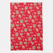 Gingerbrood man candycane vakantie snoepjes rood theedoek (Verticaal)