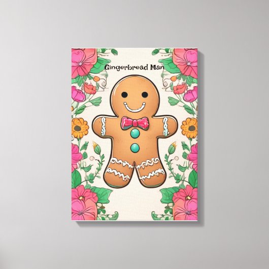 Gingerbrood Man Canvas Afdruk (Voorkant)