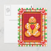 Gingerbrood Man Cookie Briefkaart (Voorkant / Achterkant)