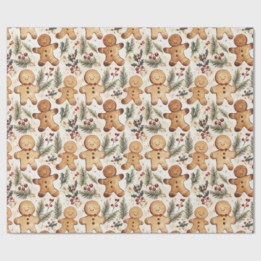Gingerbrood Man Cookie Cadeaupapier (Vlak)