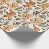 Gingerbrood Man Cookie Cadeaupapier (Hoek)