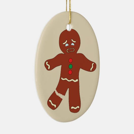 Gingerbrood Man Cookie Funny Kerstversiering Keramisch Ornament (Rechts)