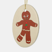 Gingerbrood Man Cookie Funny Kerstversiering Keramisch Ornament (Links)