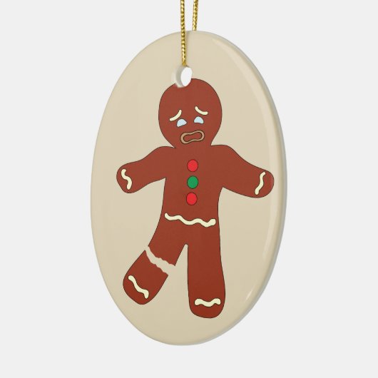 Gingerbrood Man Cookie Funny Kerstversiering Keramisch Ornament (Links)