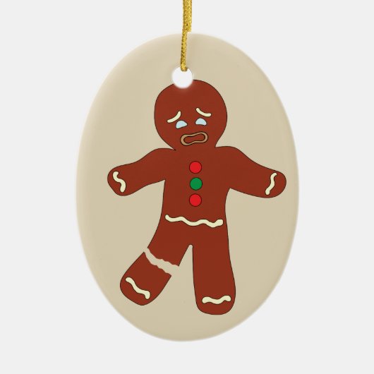 Gingerbrood Man Cookie Funny Kerstversiering Keramisch Ornament (Voorkant)
