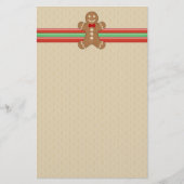 Gingerbrood Man Cookie Holiday Stationery Briefpapier (Voorkant)