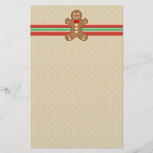 Gingerbrood Man Cookie Holiday Stationery Briefpapier (Voorkant)