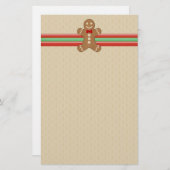 Gingerbrood Man Cookie Holiday Stationery Briefpapier (Voorkant / Achterkant)
