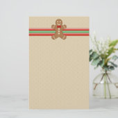 Gingerbrood Man Cookie Holiday Stationery Briefpapier (Staand voorkant)