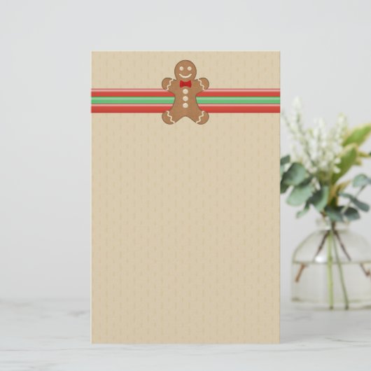 Gingerbrood Man Cookie Holiday Stationery Briefpapier (Staand voorkant)
