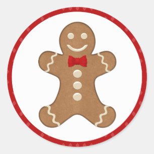 Gingerbrood Man Cookie Holiday Stickers