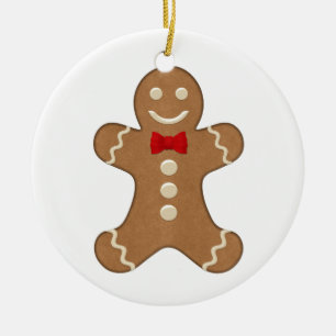 Gingerbrood Man Cookie Kerstfeestdag Keramisch Ornament
