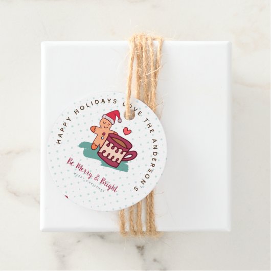 Gingerbrood Man Cookie Kerstfolk Art Gifts Bedankjes Labels (In situ)