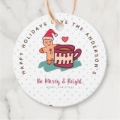 Gingerbrood Man Cookie Kerstfolk Art Gifts Bedankjes Labels (Voorkant)