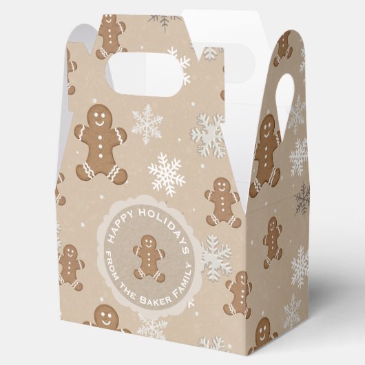 Gingerbrood Man Cookie Kerstmis Gepersonaliseerde  Bedankdoosjes (Geopend)