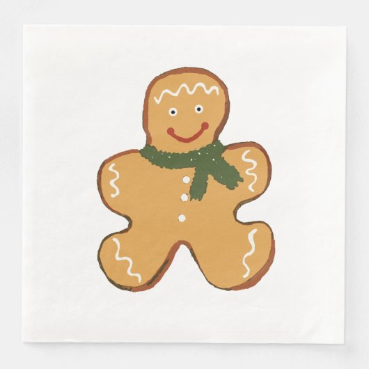 Gingerbrood Man Cookie Kerstmis Servet (Voorkant)