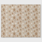 Gingerbrood Man Cookie Snowflake Holiday Baking Cadeaupapier (Vlak)